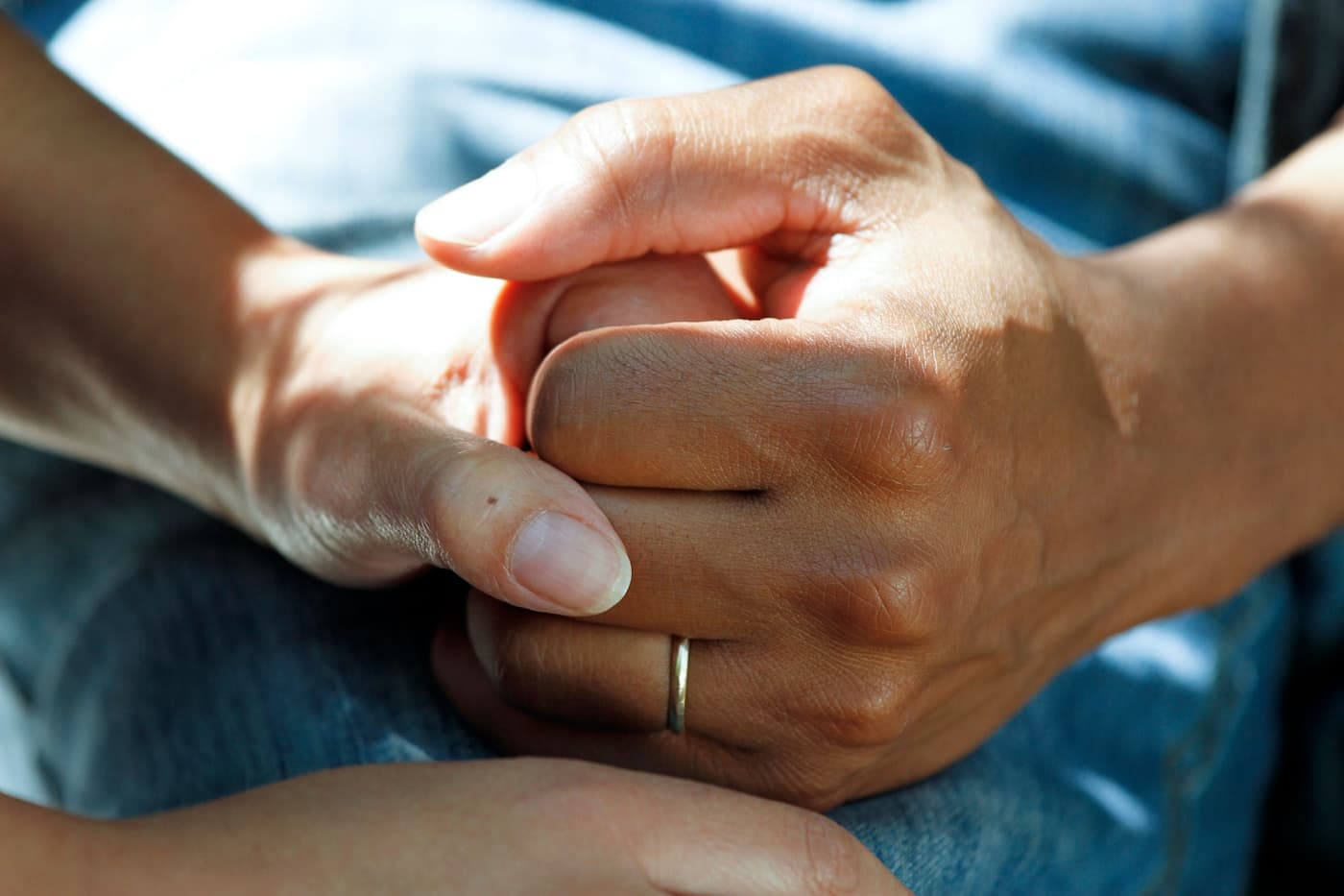 Caregiver spending time with an older adult
